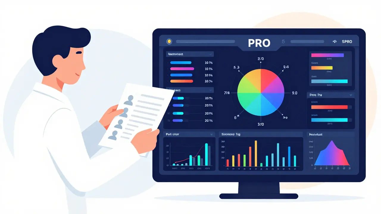 Split scene: doctor with paper chart vs. digital dashboard with real-time patient data streams.
