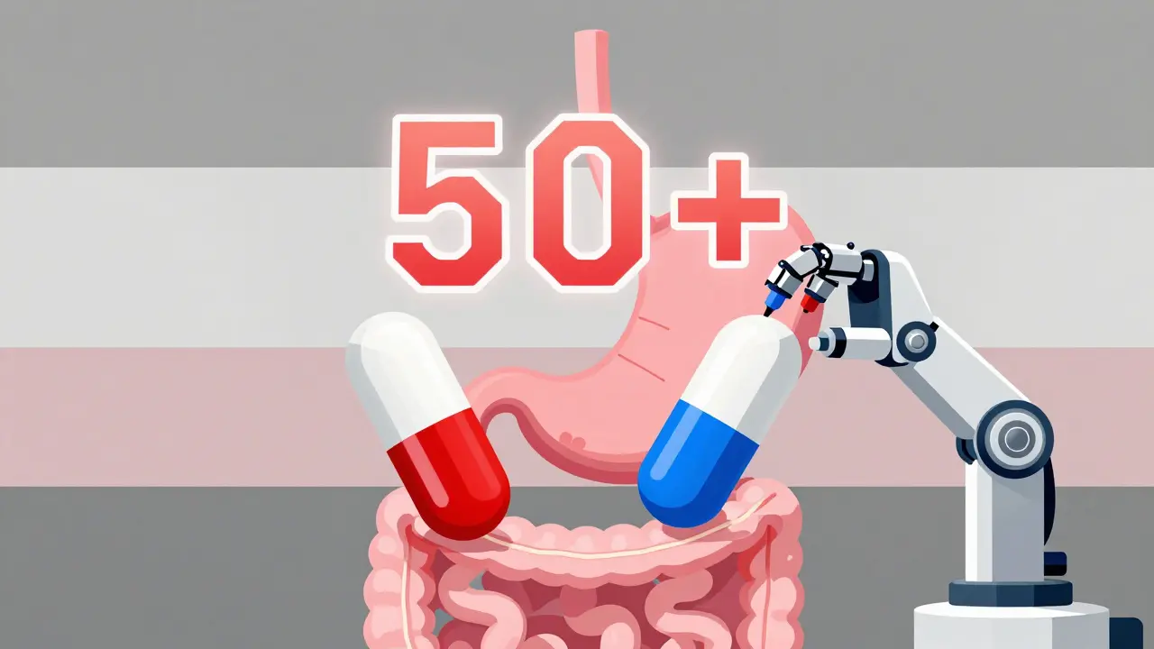 Two pills being tested by a robotic arm with glowing f2 similarity factor of 50+ in geometric lab setting.