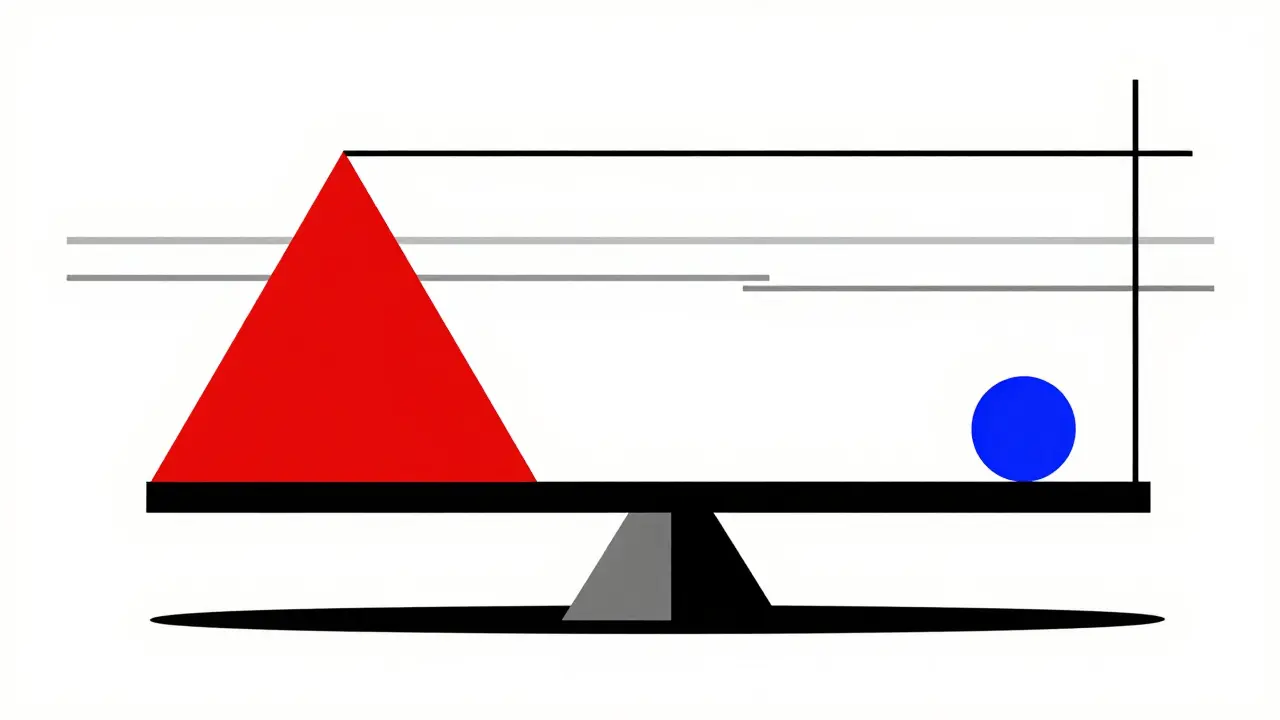 Geometric scale weighing health benefits against risks.