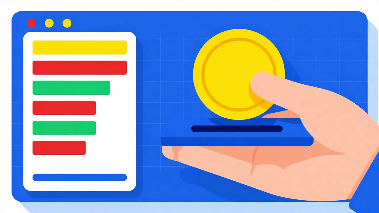 Bauhaus illustration of a hand and geometric shapes symbolizing digital savings and online shopping.