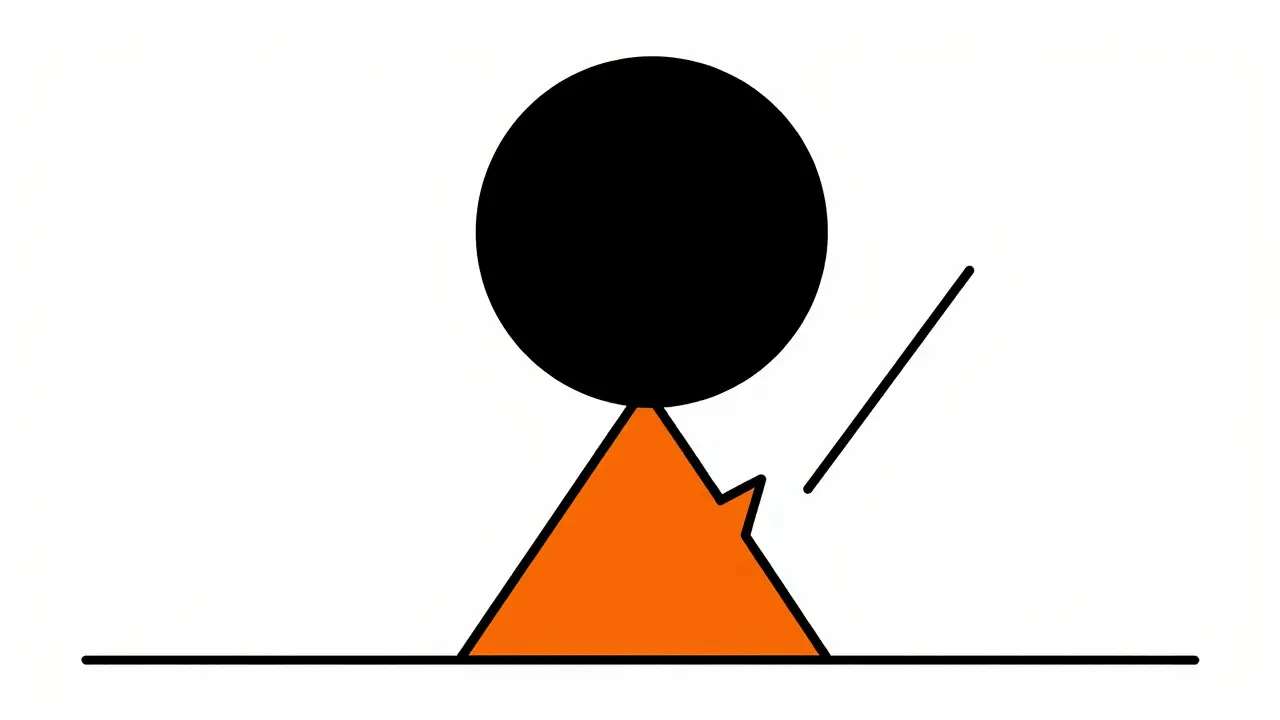 Abstract Bauhaus illustration of stacked geometric shapes symbolizing combined stimulant risks.