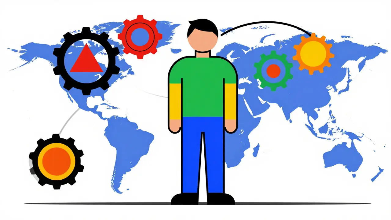 Abstract representation of AI-driven multilingual healthcare support