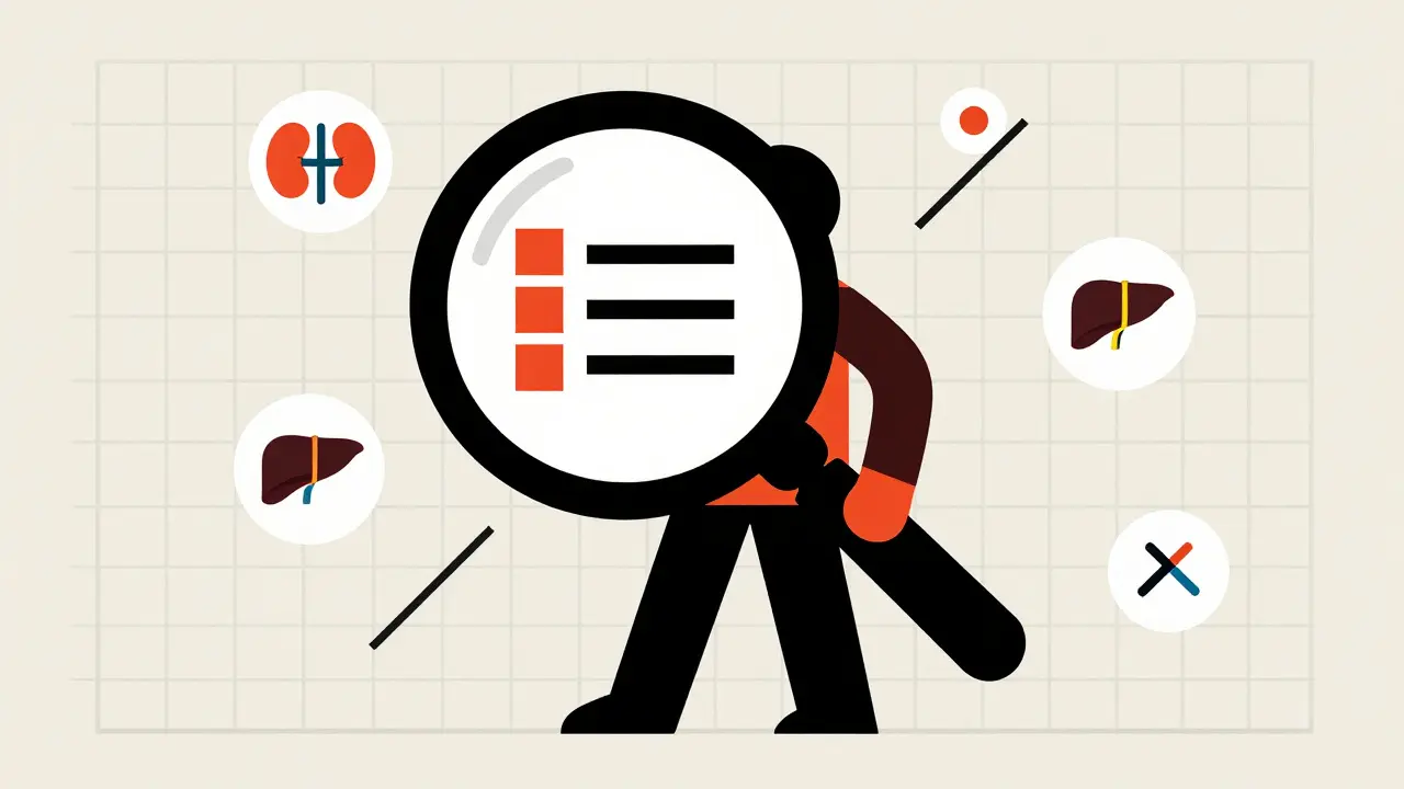 Geometric Bauhaus design of a figure reviewing health data, symbolizing proactive medication management.