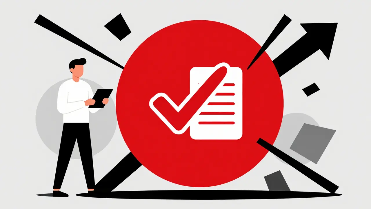 Abstract Bauhaus illustration of a safety shield protecting a user from online pharmacy scams.