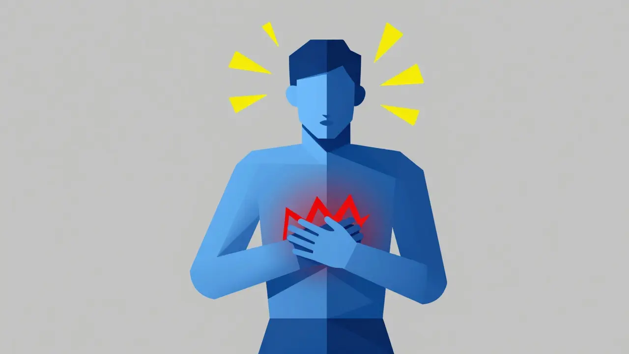 Abstract Bauhaus figure with jagged shapes showing acidosis pain