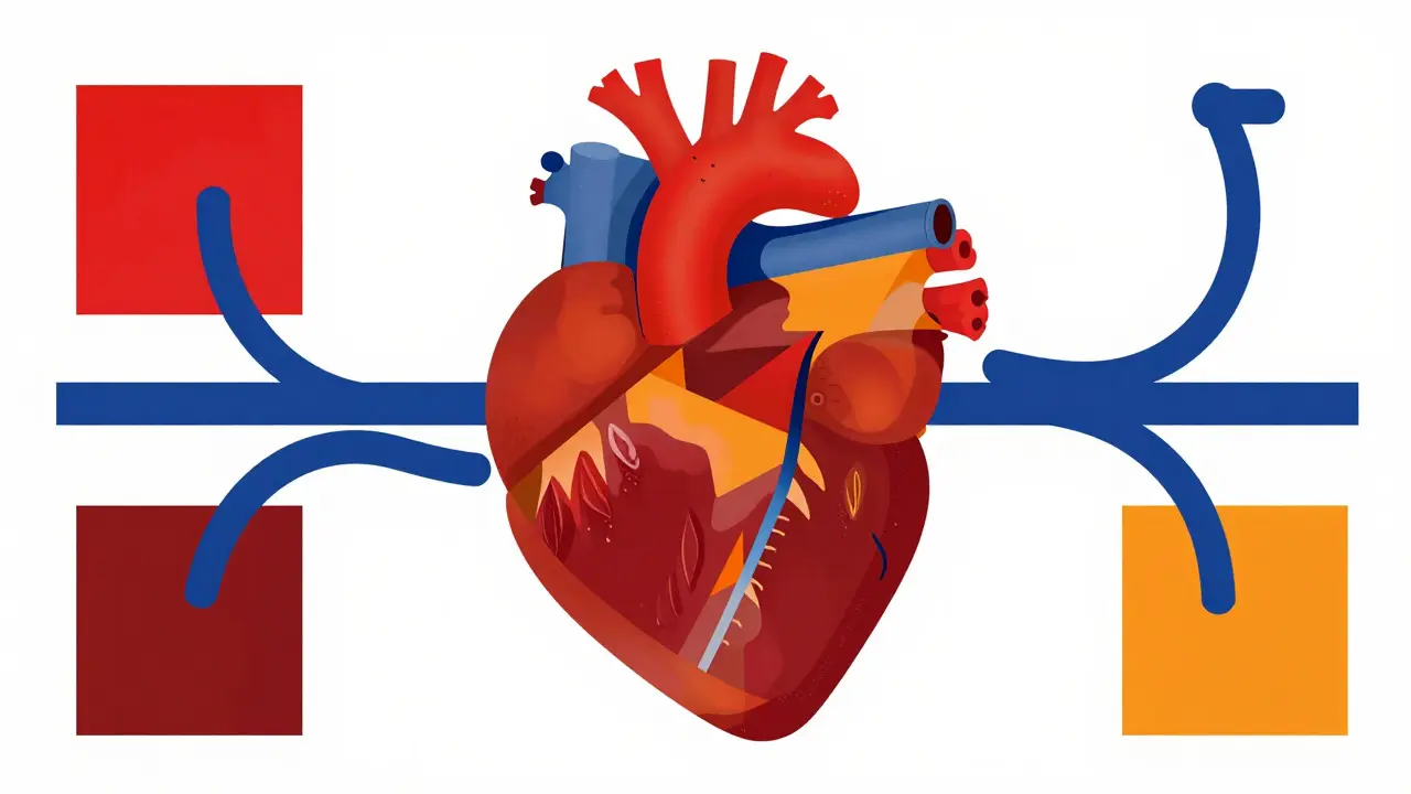 Abstract Bauhaus heart showing cardiovascular protection