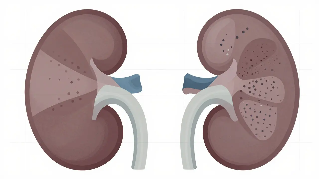 Stylized Bauhaus kidneys representing long-term health