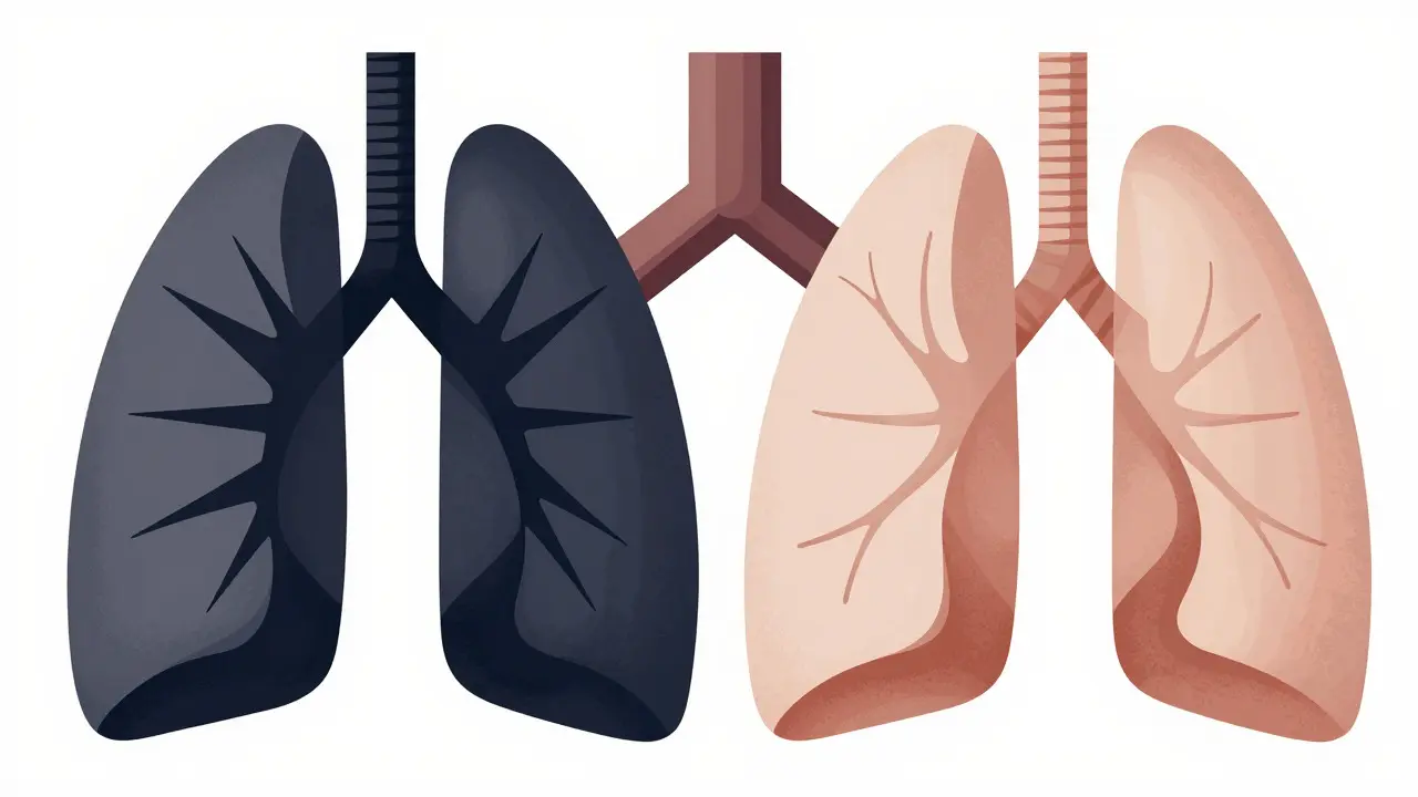 Comparison of constricted versus open lungs using Bauhaus shapes